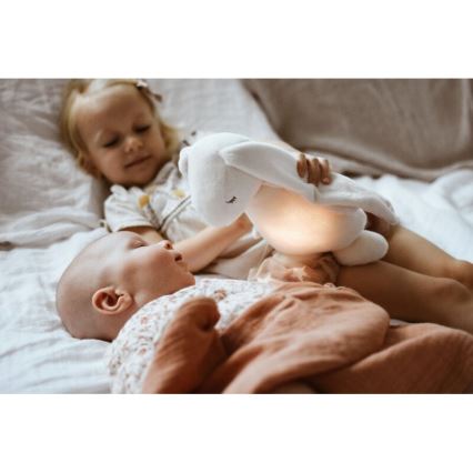 Moonie - Uspávadlo s melódiou a svetlom 2.0 zajačik organic rose