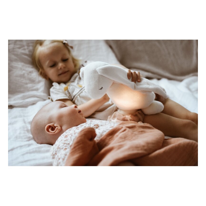 Moonie - Uspávadlo s melódiou a svetlom 2.0 zajačik organic rose
