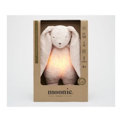 Moonie - Uspávadlo s melódiou a svetlom 2.0 zajačik organic rose