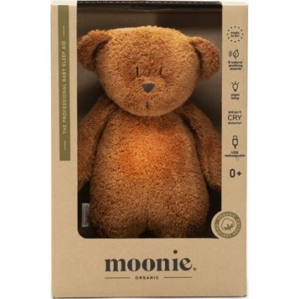 Moonie - Uspávadlo s melódiou a svetlom medvedík 2.0 organic caramel