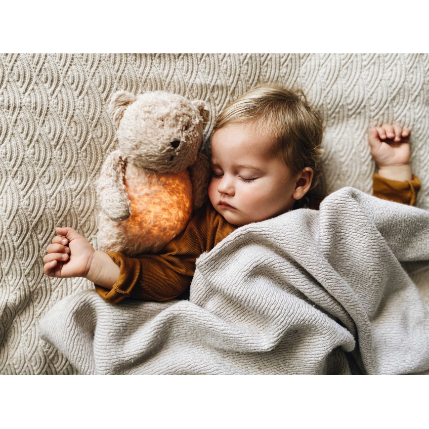 Moonie - Uspávadlo s melódiou a svetlom medvedík 2.0 organic grey