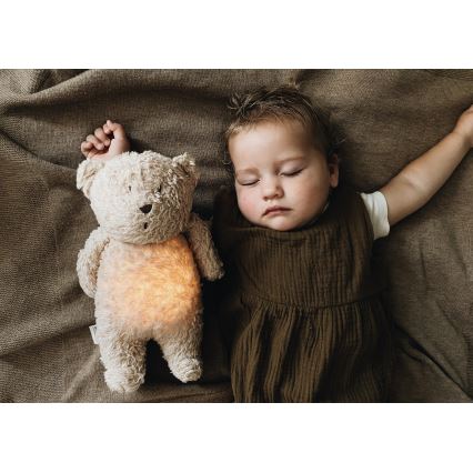 Moonie - Uspávadlo s melódiou a svetlom medvedík 2.0 organic grey