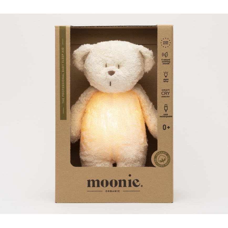 Moonie - Uspávadlo s melódiou a svetlom medvedík 2.0 organic polar