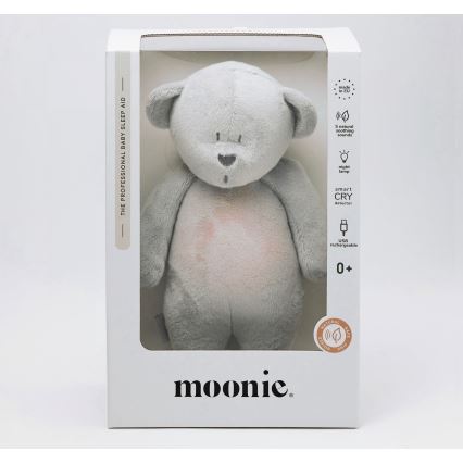 Moonie - Uspávadlo s melódiou a svetlom medvedík 2.0 silver