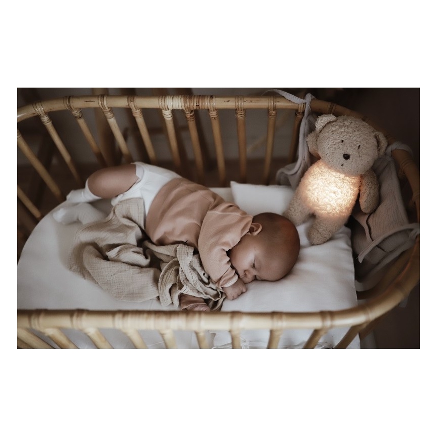 Moonie - Uspávadlo s melódiou a svetlom medvedík organic rose natur