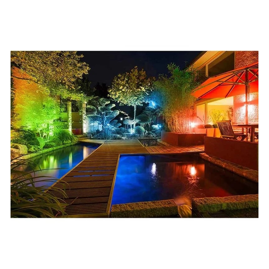Müller-Licht - LED RGBW Stmievateľný vonkajší reflektor LED/10W/230V IP65 + diaľkové ovládanie