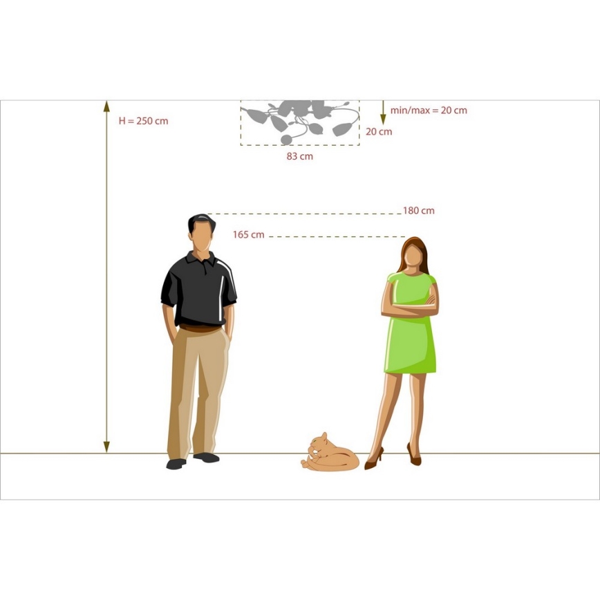 MW-LIGHT - Prisadený luster VERONA FLORA 8xE14/60W/230V