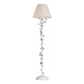 MW-LIGHT - Stojacia lampa FLORA 1xE27/40W/230V biela/krémová