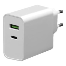 Nabíjací adaptér USB-C Power Delivery + USB-A 45W/230V biela