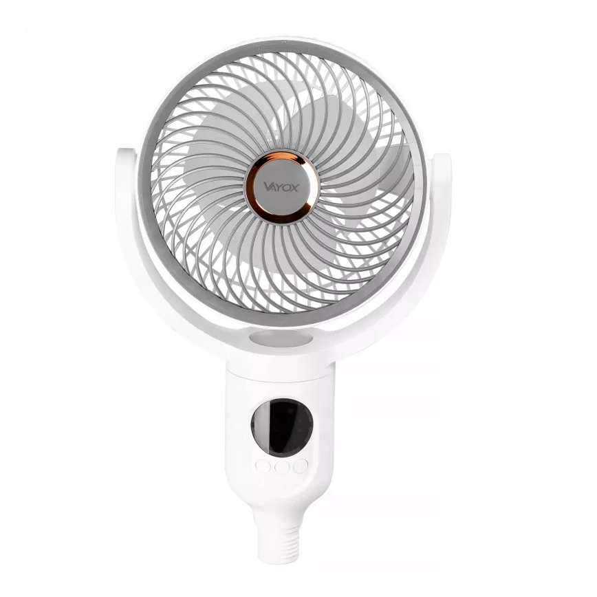 LED nabíjací stojanový ventilátor s LED osvetlením LED/4,8W/5V USB 7200 mAh biela + diaľkové ovládanie