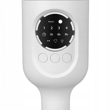 LED nabíjací stojanový ventilátor s LED osvetlením LED/4,8W/5V USB 7200 mAh biela + diaľkové ovládanie