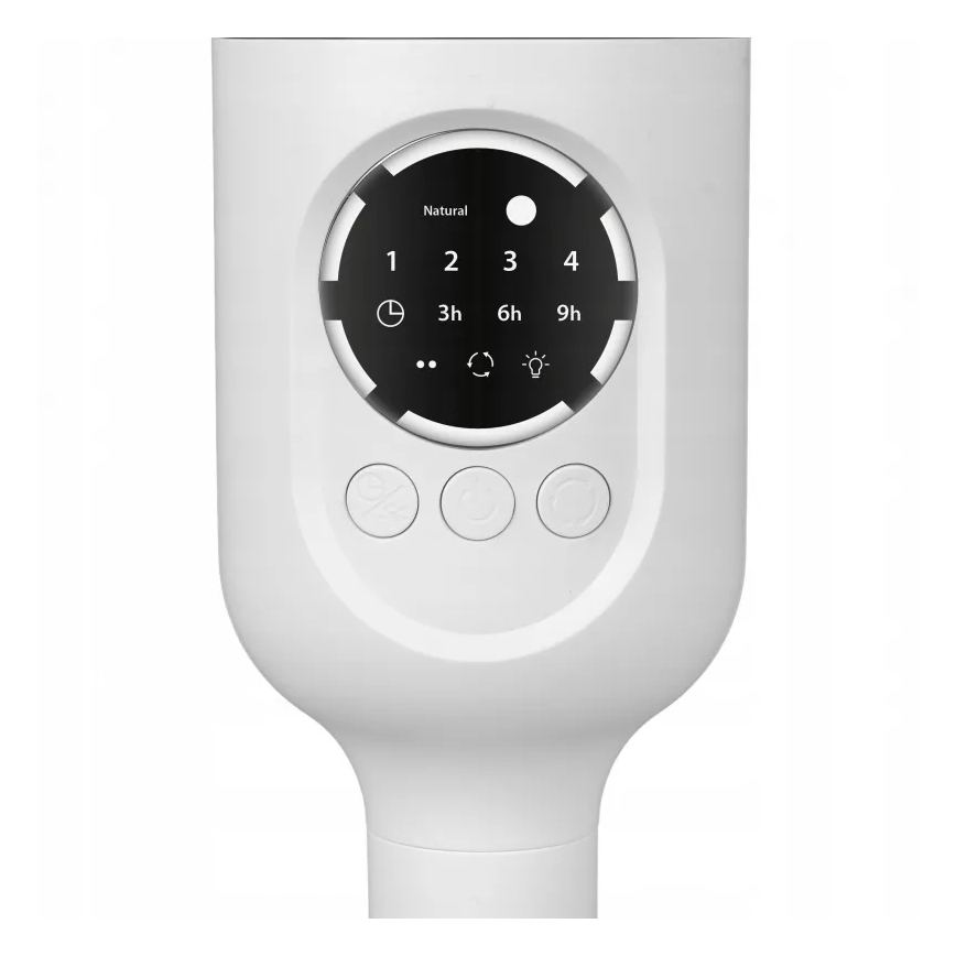 LED nabíjací stojanový ventilátor s LED osvetlením LED/4,8W/5V USB 7200 mAh biela + diaľkové ovládanie