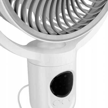 LED nabíjací stojanový ventilátor s LED osvetlením LED/4,8W/5V USB 7200 mAh biela + diaľkové ovládanie