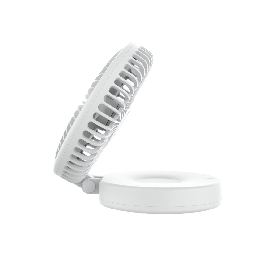 Nabíjací stolný ventilátor 10W/5V 2400 mAh biely