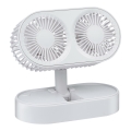 Nabíjací stolný ventilátor 3,7 V 1200 mAh biela
