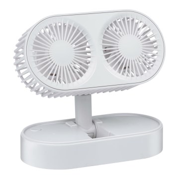 Nabíjací stolný ventilátor 3,7 V 1200 mAh biela