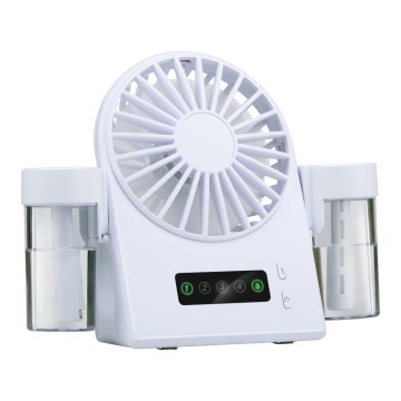 Nabíjací stolný ventilátor s funkciou hmly 3,7V 1200 mAh