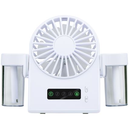 Nabíjací stolný ventilátor s funkciou hmly 3,7V 1200 mAh