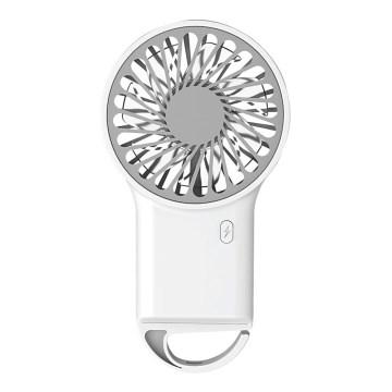Nabíjací vreckový ventilátor 3W/5V 300 mAh biely