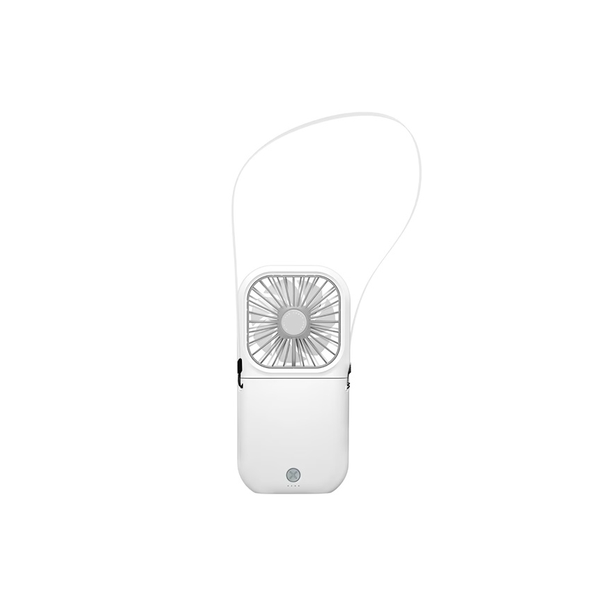 Nabíjací vreckový ventilátor 5W/5V 2500 mAh biely