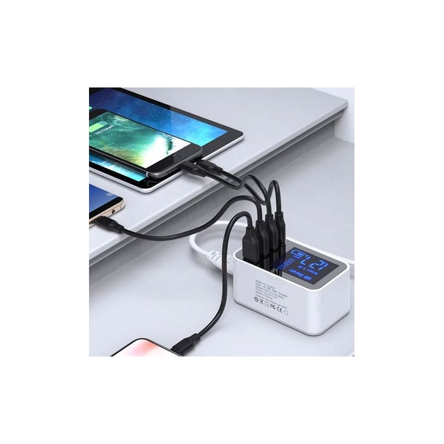 Nabíjacia stanica 3xUSB A + 1xUSB C