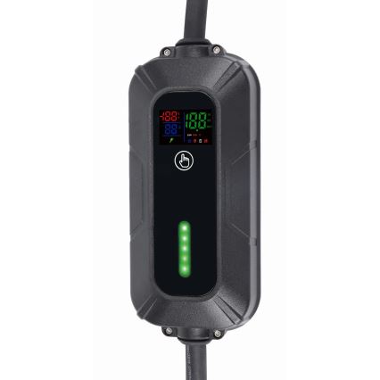Cestovná nabíjacia stanica pre elektromobily EV/PHEV AC Type 2 32 A/400 V 22 kW IP55 7 m + adaptér 230 V 3,7 kW + puzdro