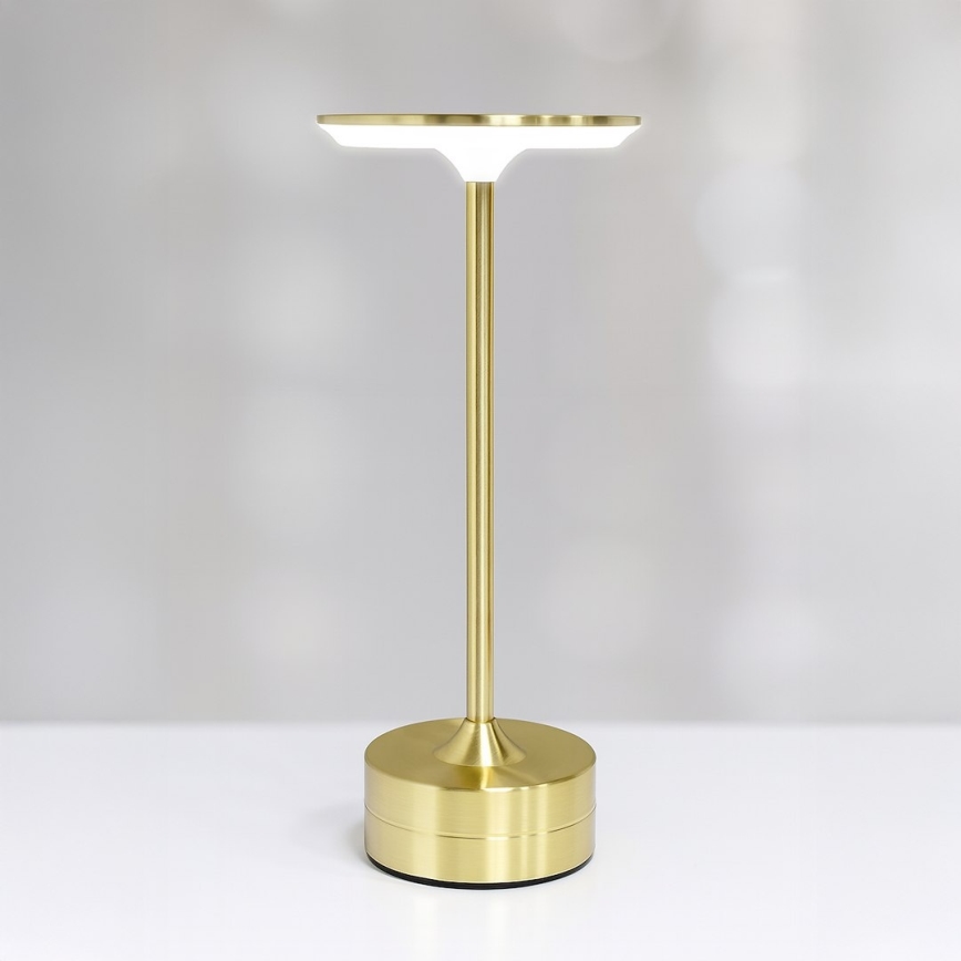 Nabíjateľná dotyková stolná LED lampa TAVOLO LED/2,5W/5V 2400 mAh 3000-6000K zlatá