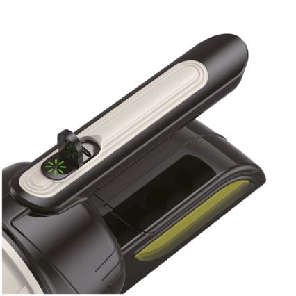 Nabíjateľná LED baterka 2xLED/3W/5V 210 lm 1200 mAh čierna