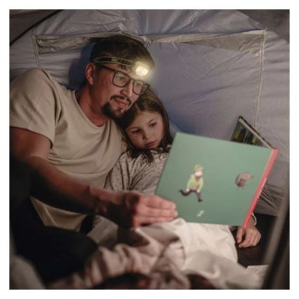 Nabíjateľná LED čelovka s USB nabíjaním, IP43, 800 mAh