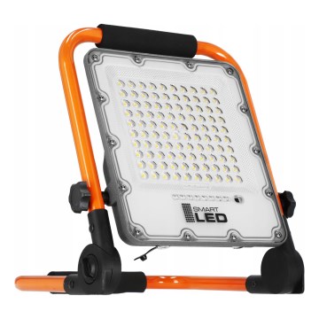 Nabíjateľný LED reflektor so stojanom, 50 W, 3,2 V, 4500 K, 5000 mAh, IP65, oranžový