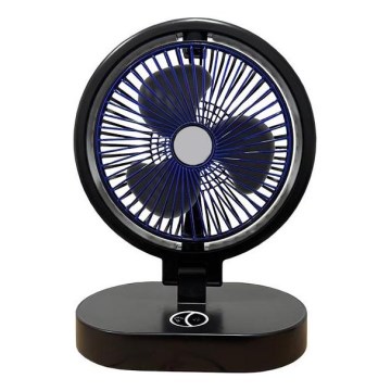 Nabíjateľný stolný ventilátor 5W/5V 1200 mAh čierny
