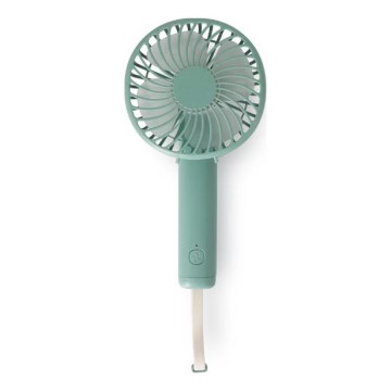 Nabíjateľný vreckový ventilátor 5W/5V 1200 mAh tyrkysový