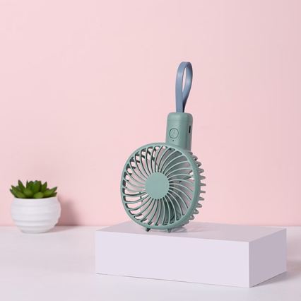 Nabíjateľný vreckový ventilátor 5W/5V 1200 mAh tyrkysový