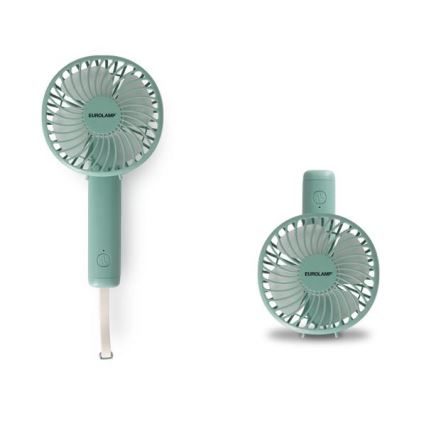 Nabíjateľný vreckový ventilátor 5W/5V 1200 mAh tyrkysový