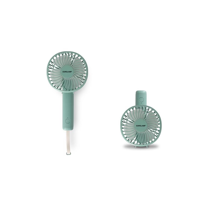 Nabíjateľný vreckový ventilátor 5W/5V 1200 mAh tyrkysový