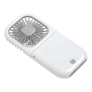 Nabíjateľný vreckový ventilátor 5W/5V 2500 mAh biely