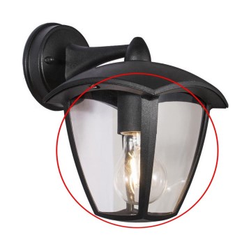 Náhradné číre sklo pre nástenné svietidlo a lampu LUNA E27