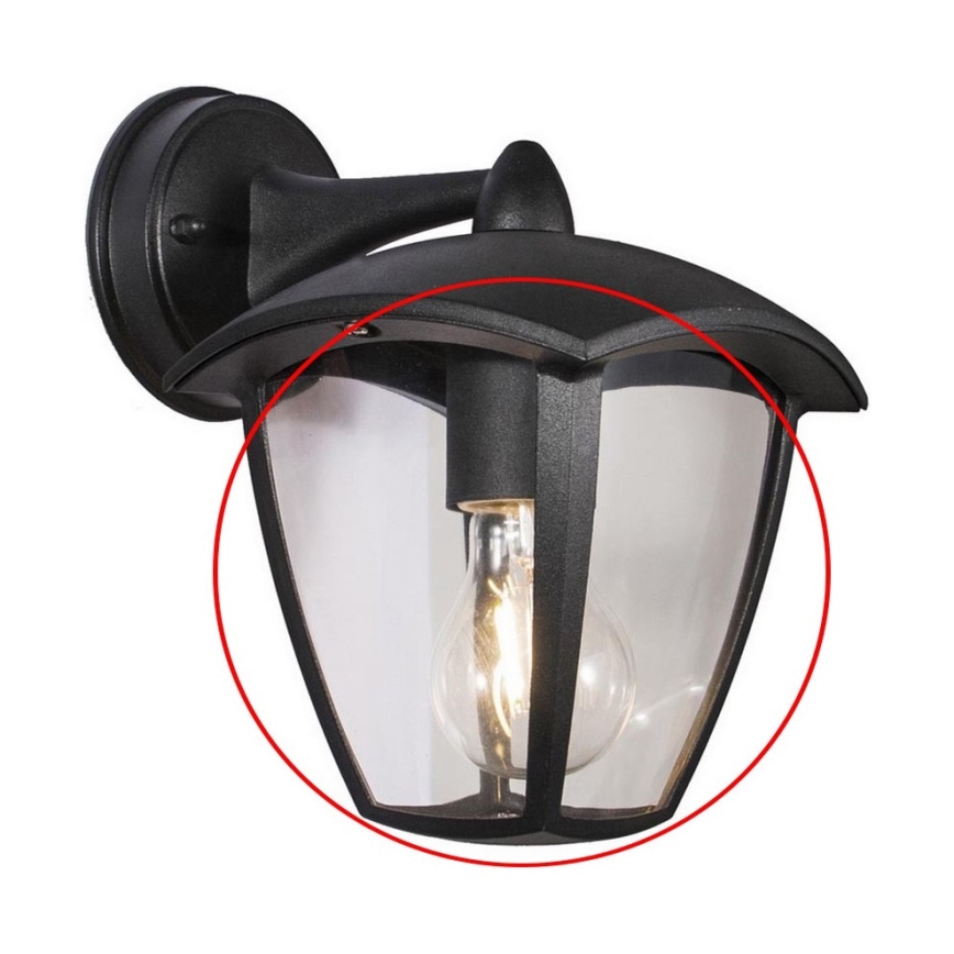Náhradné číre sklo pre nástenné svietidlo a lampu LUNA E27