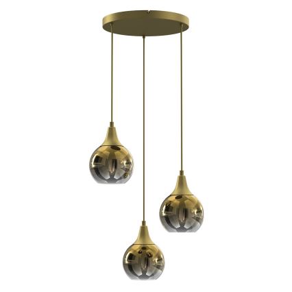 Náhradné sklo k lustru a nástennému svietidlu MONTE E27 pr. 15 cm zlatá/dymová