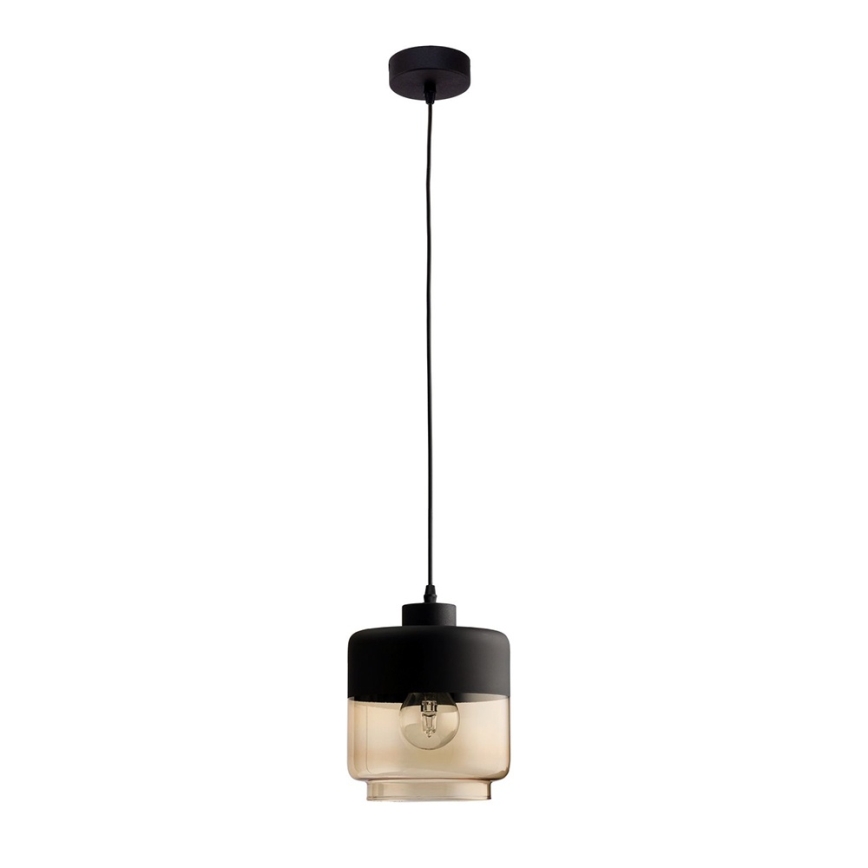 Náhradné sklo k lustru AMBER E27, priemer 14 cm, čierna/dymová béžová
