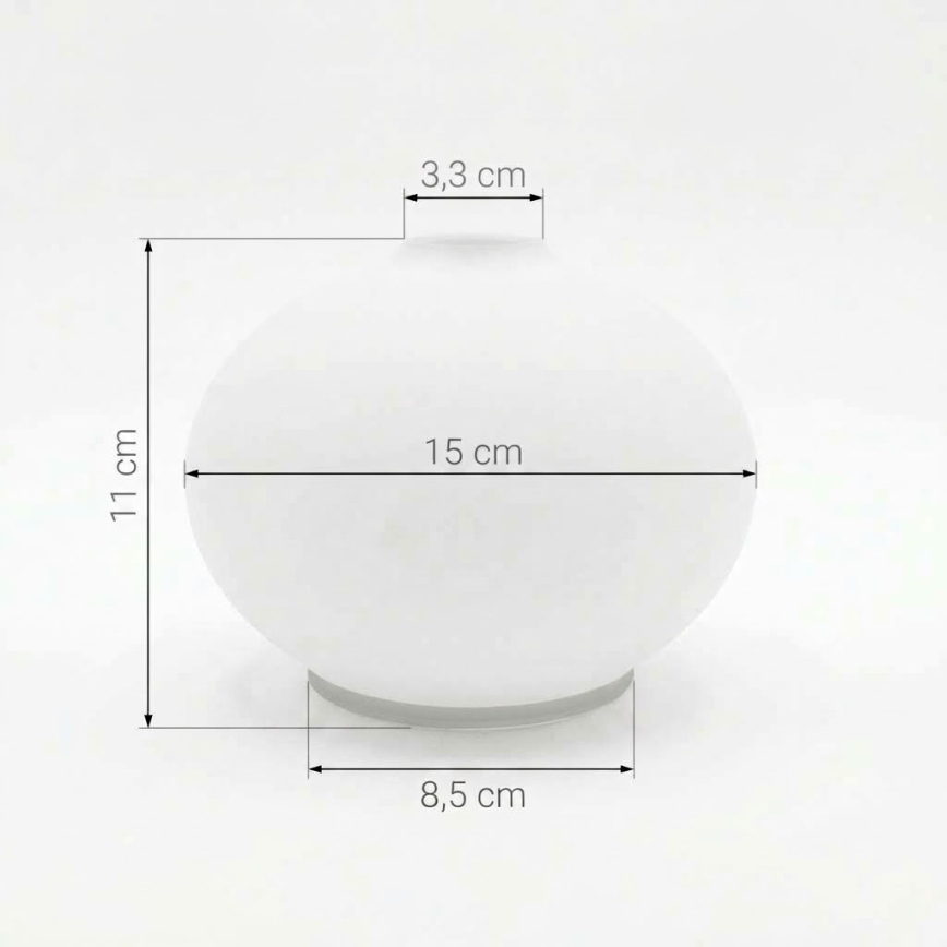 Náhradné sklo k lustru E14 pr. 15 cm biela
