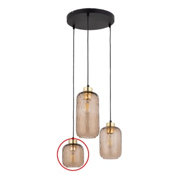 Náhradné sklo k lustru KARO E27, priemer 14 cm, dymovo-hnedé