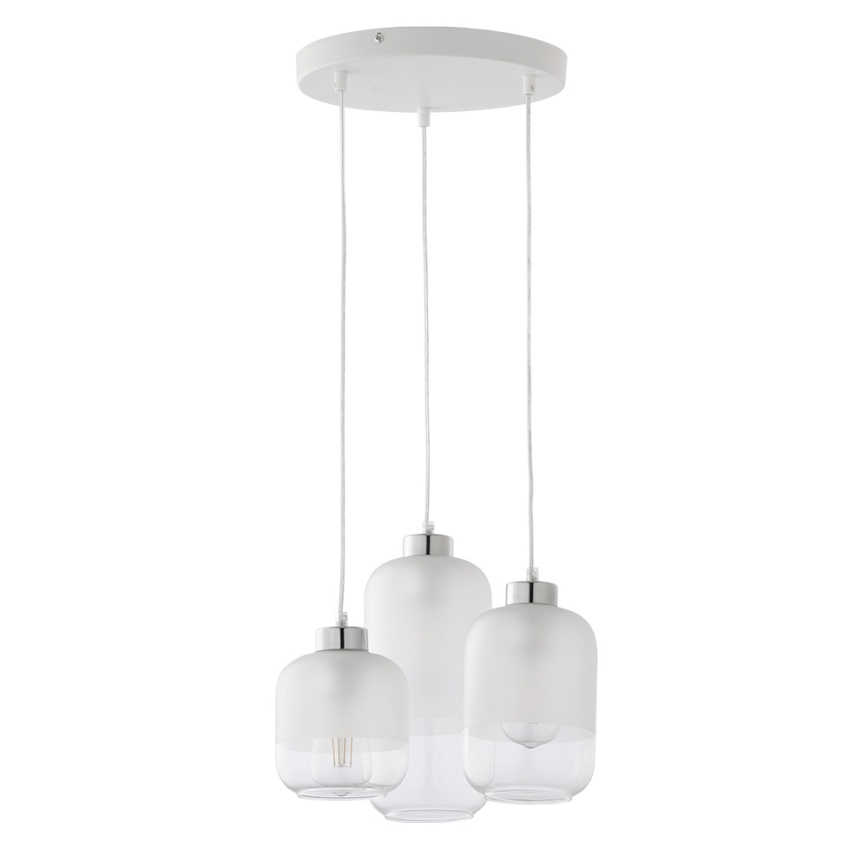 Náhradné sklo k lustru MARCO E27, priemer 14 cm, biele/číre