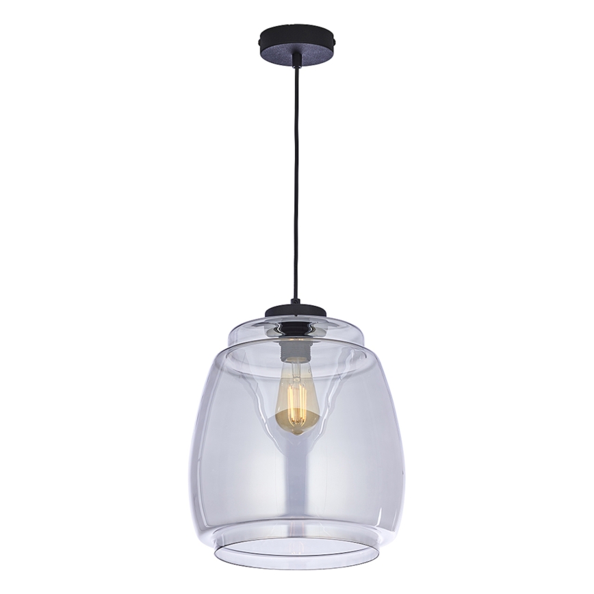 Náhradné sklo k lustru PILAR E27 pr. 26 cm dymovo sivé