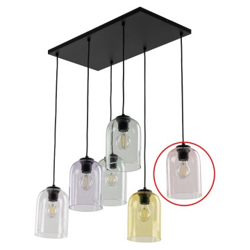 Náhradné sklo pre luster E27, priemer 14 cm, dymovo-ružové