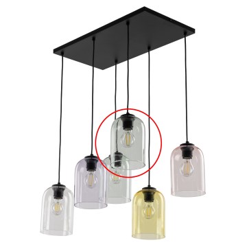 Náhradné sklo pre luster E27, priemer 14 cm, dymovo zelené