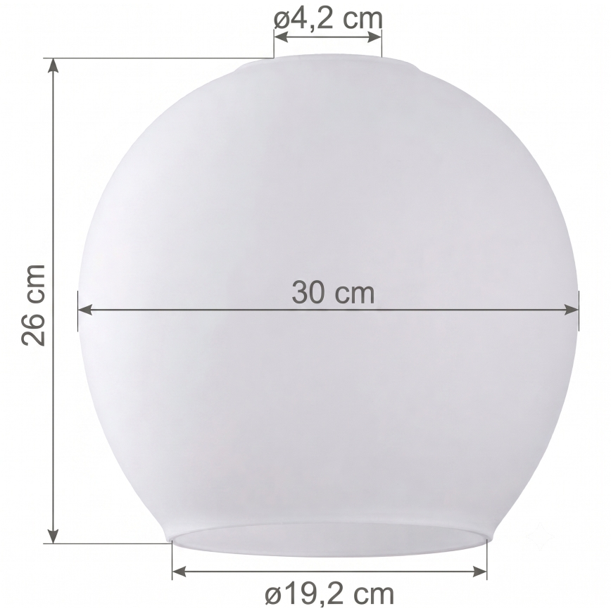 Náhradné sklo pre luster KULA E27, priemer 30 cm, biele