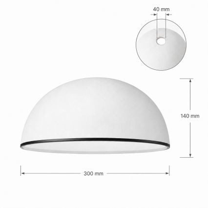 Náhradné sklo pre luster RETRO, ANTICO E27 pr. 30 cm biela/čierna