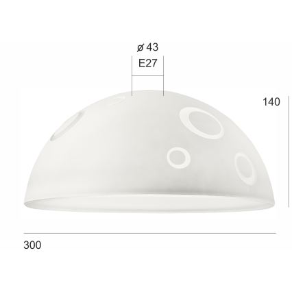 Náhradné sklo k lustru SFERA E27 140x300 mm biela