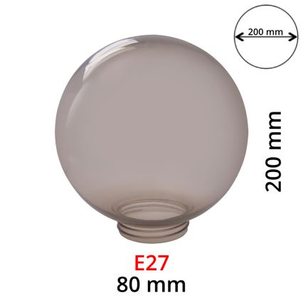 Náhradné tienidlo k nástennému svietidlu dymové pre svietidlá E27 pr. 20 cm